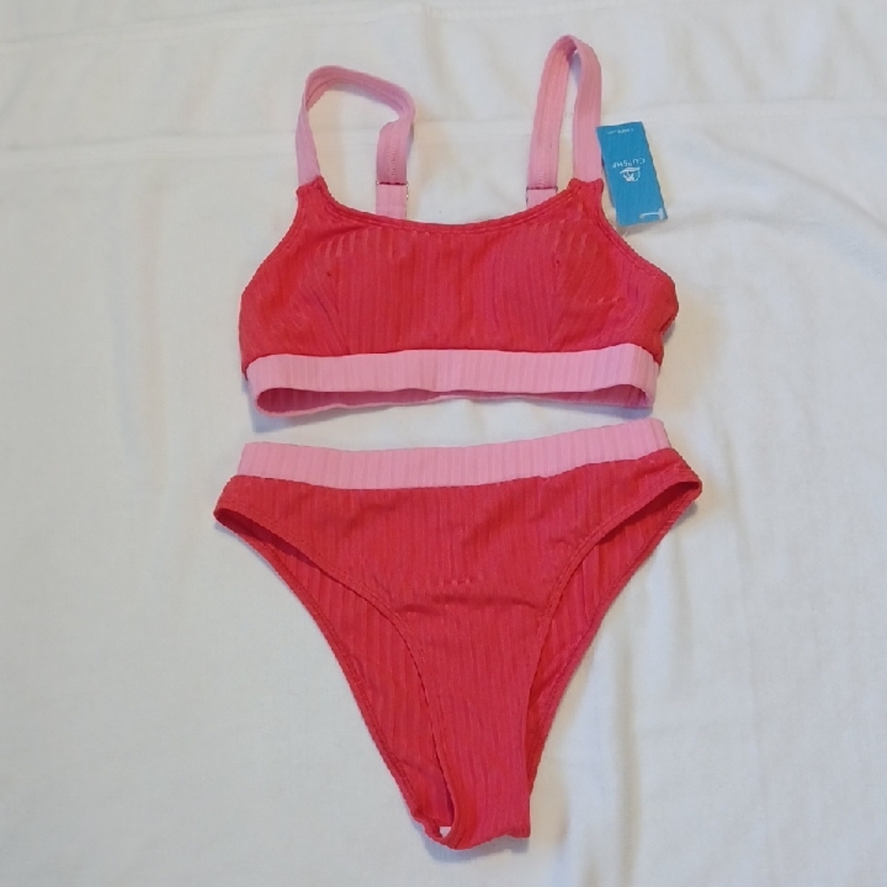 Cupshe Vibrant Pink Bikini Set Size Small